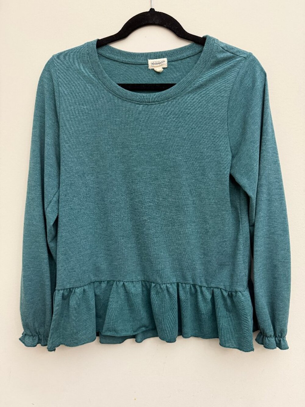Greige Long Sleeve Dressy Casual Blouse Shirt - Teal / Gren Size Medium